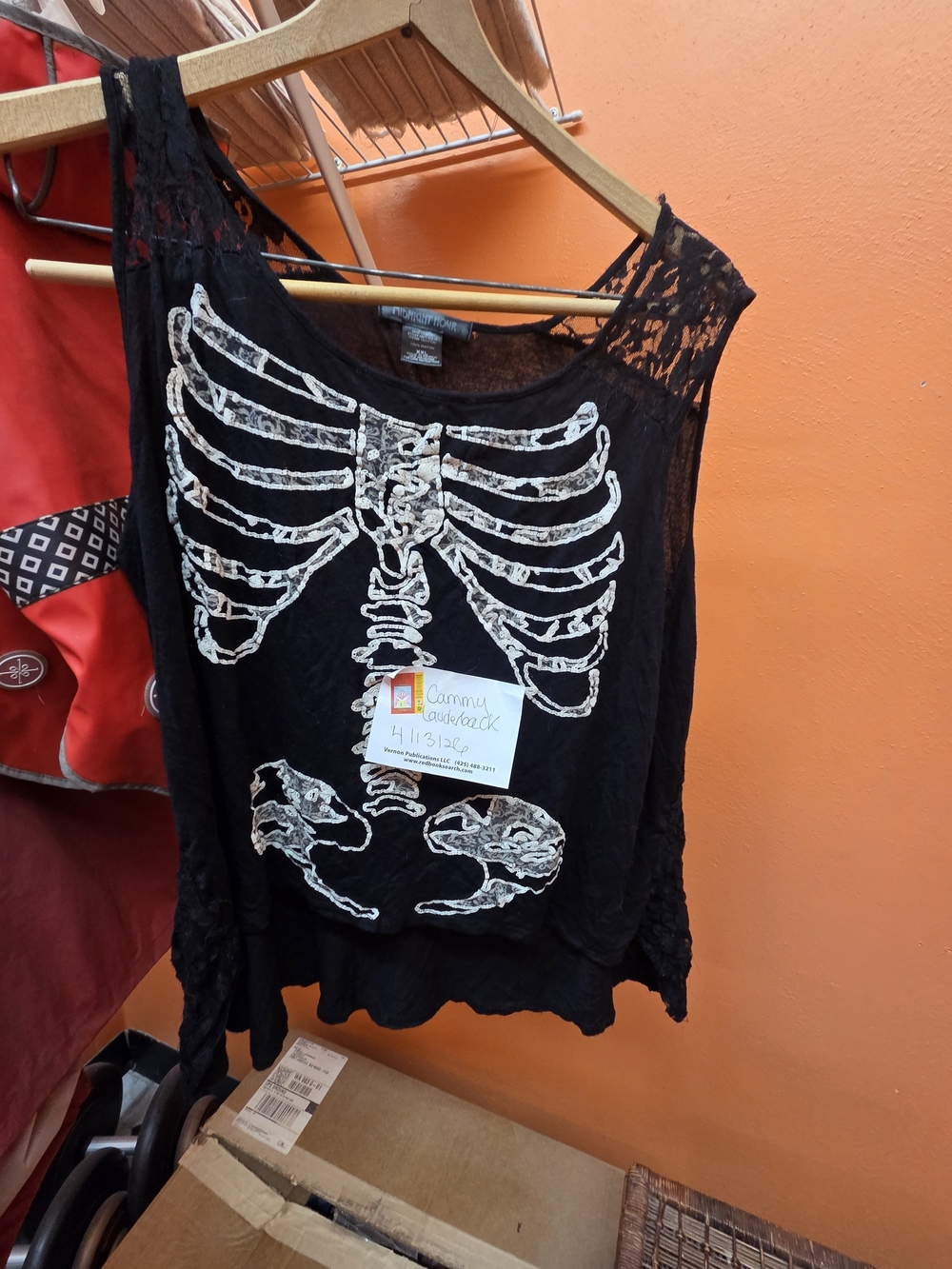 Midnight Hour Black Lace Skeleton Graphic Tank